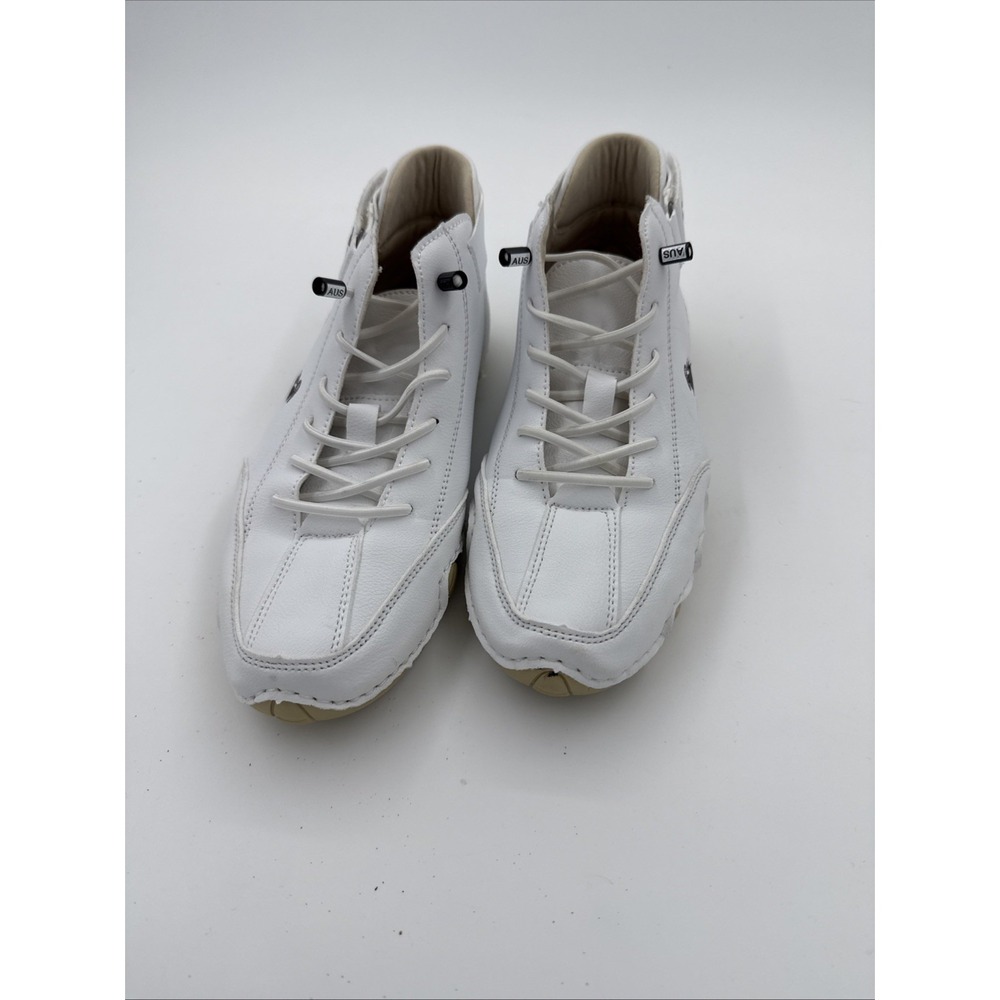 LDeck Hiking Shoes White Leather Waterproof Chukka Boots Outdoor Sz 38 Men 6.5